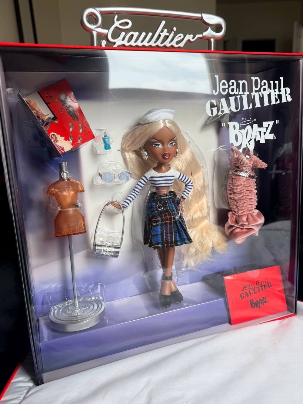 Jean Paul Gaultier Bratz Doll — Blonde with Navy & Green Plaid Skirt